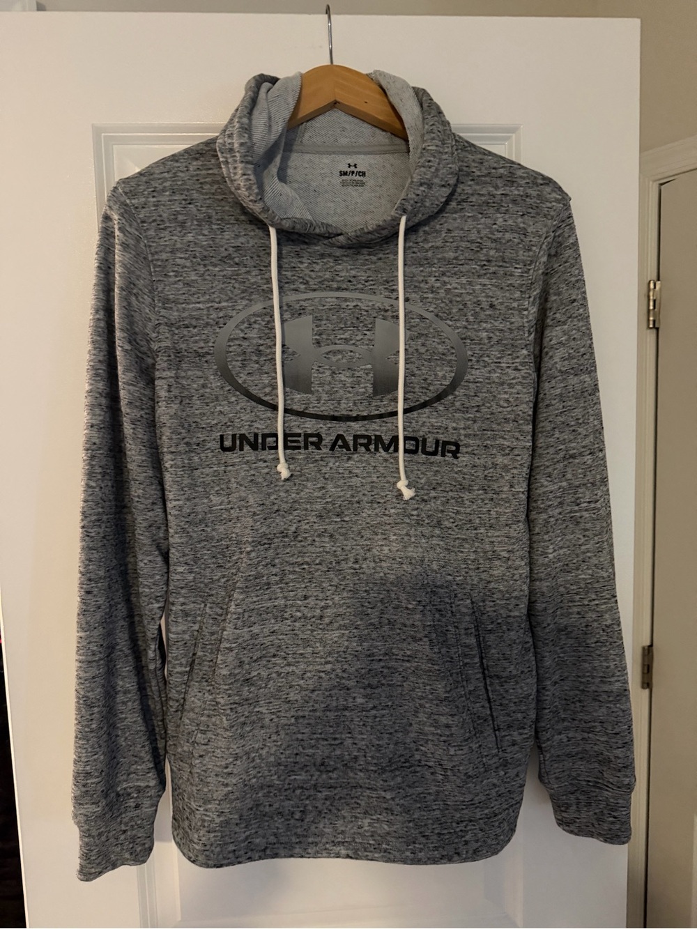 Under Armour Gray Marled Pullover Hoodie with Logo